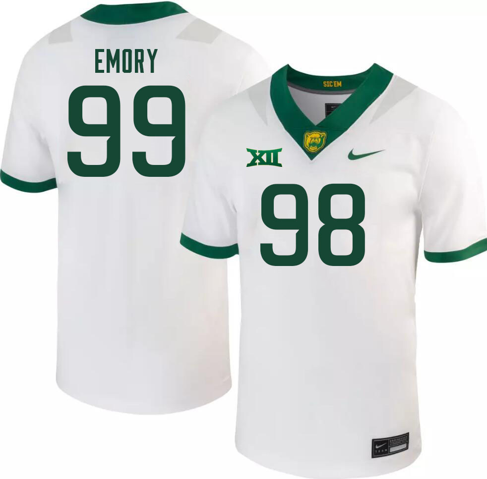 Men-Youth #99 Tre Emory Baylor Bears 2023 College Football Jerseys Stitched-White